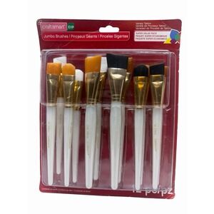 Craft Smart Jumbo Paint Brush Set 12 Pc Variety Taklon New Damaged Package